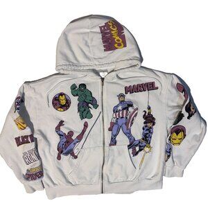 Classic Vintage Marvel Comics Avengers Zip Up Hoodie - M Spiderman Hulk Iron-man